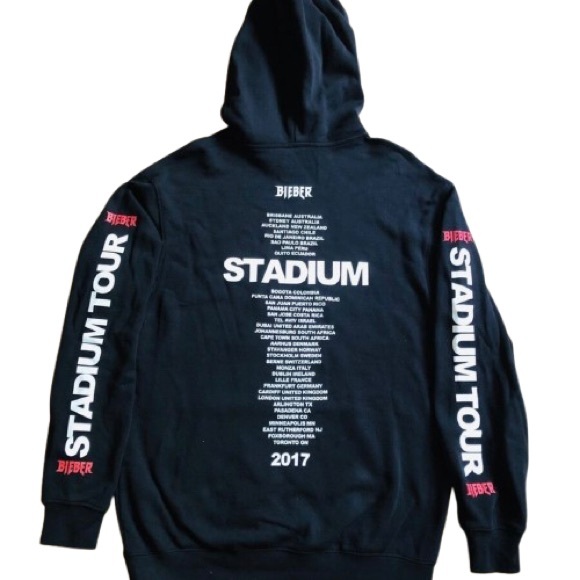 Justin Bieber Official Stadium Tour Pullover Hoodie Adult Size: M - Picture 2 of 6